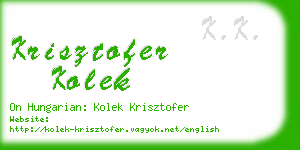 krisztofer kolek business card